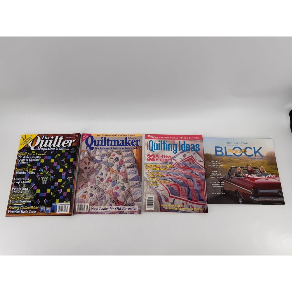 Lot of 4 Quilting VTG Magazines The Quilter Quiltmaker BLOCK Missouri Star BHG